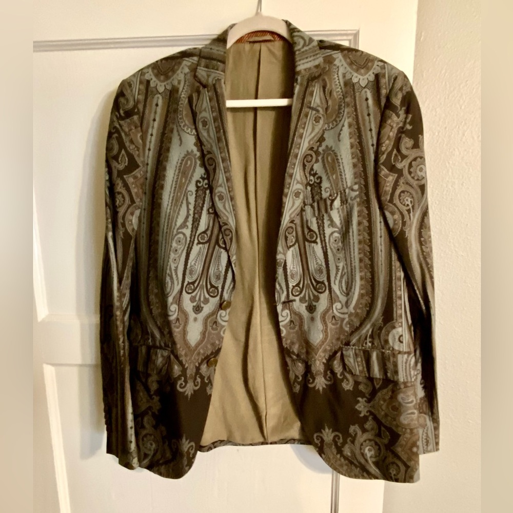 ETRO runway blazer. EU size 50 USA size 40 summer jacket, cotton silk blend.